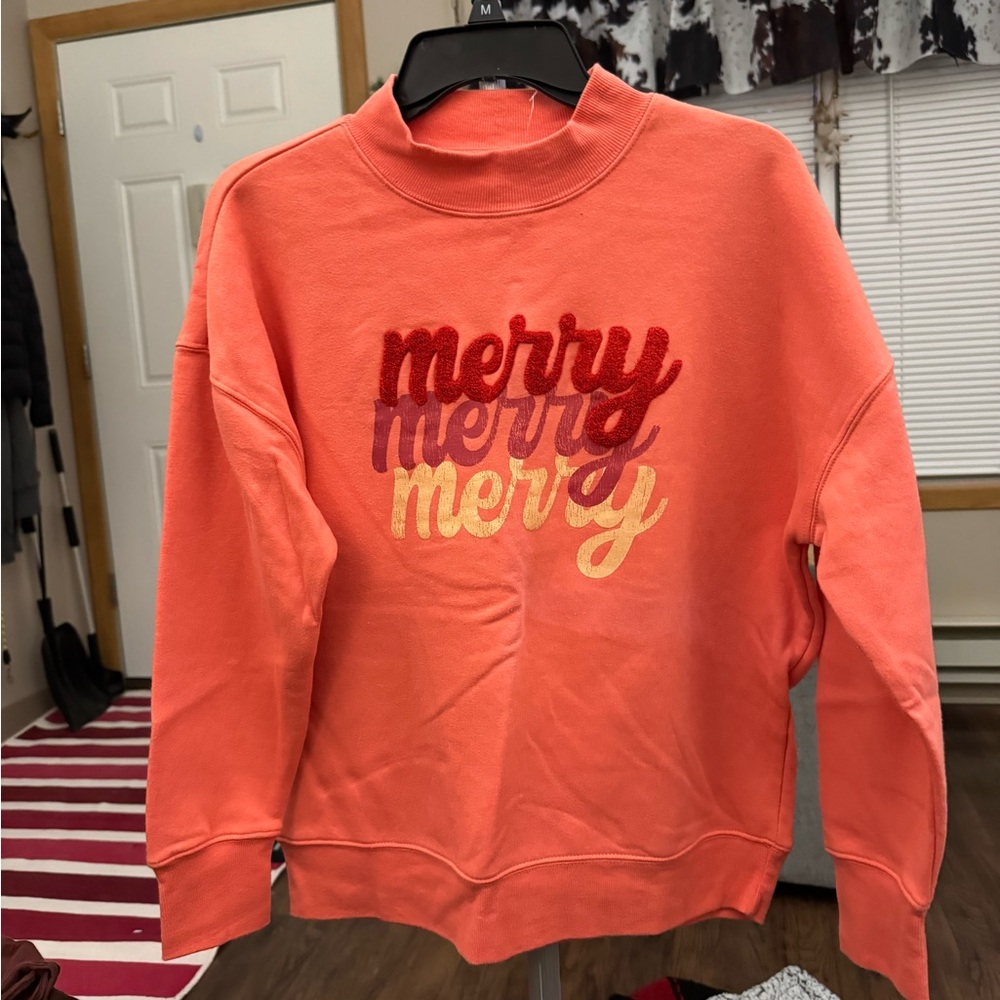 Maurices Orange 'Merry' Graphic Sweatshirt